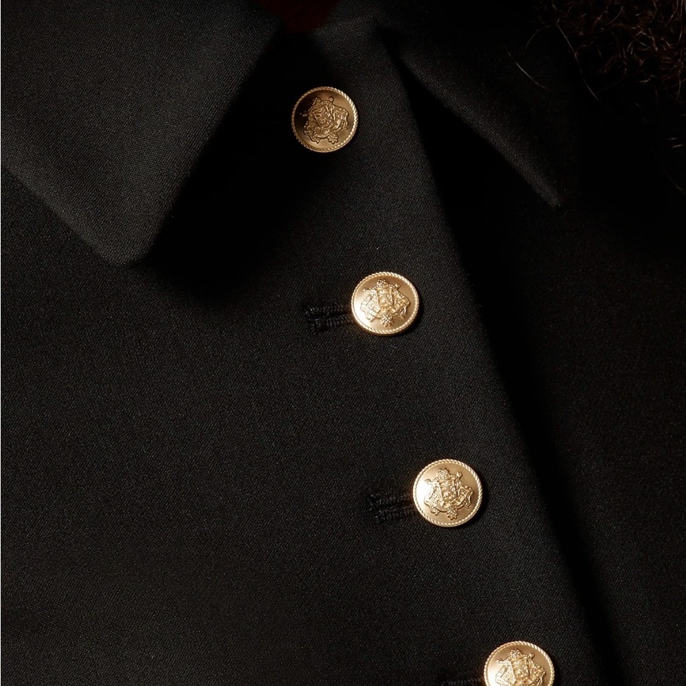 J. Crew Parc Black Polo-Style Dress with Gold Buttons 4 way stretch - Picture 6 of 8